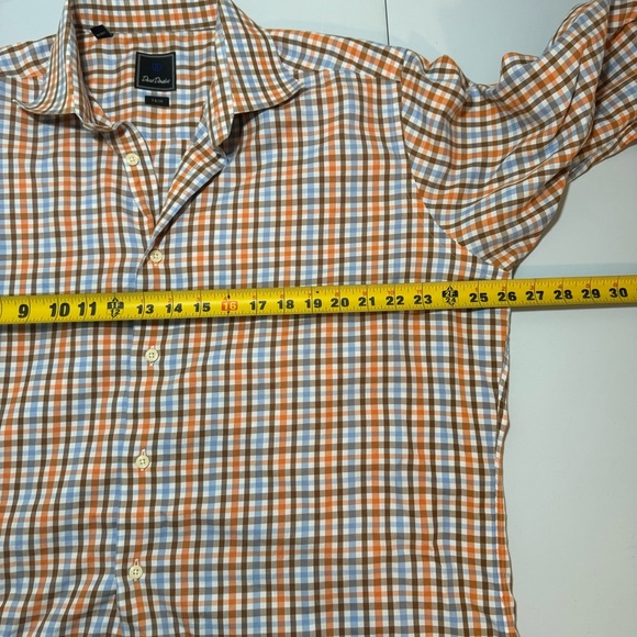 David Donahue 17.5 34/35 Men’s Plaid/Check Long Sleeve Button Up Collared Shirt - Picture 7 of 9